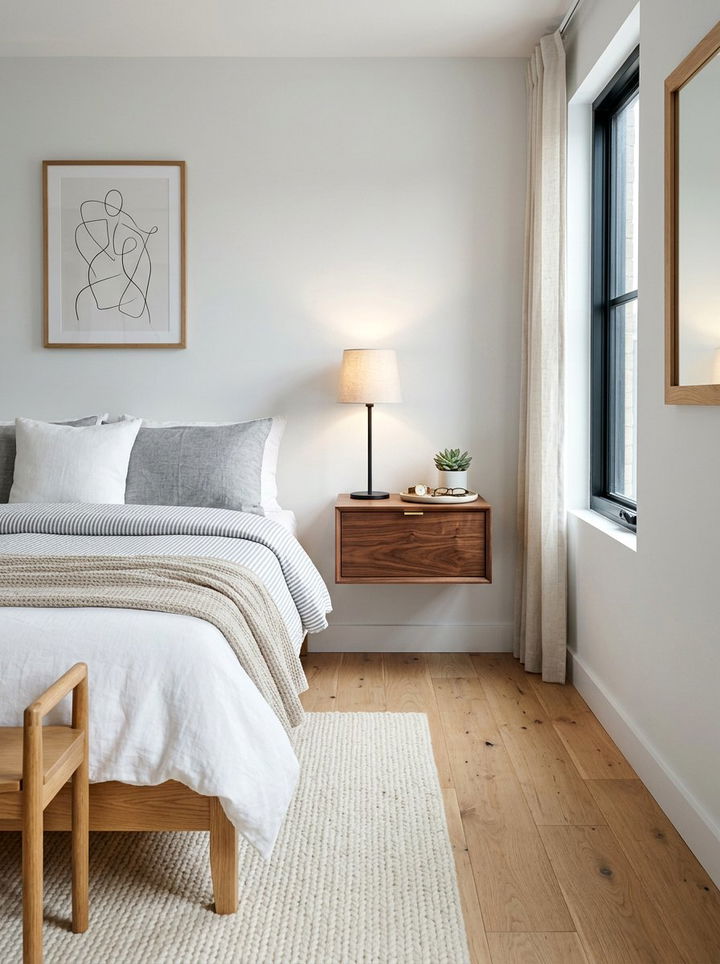 Wall Mounted Nightstand - 30 bedroom storage solutions