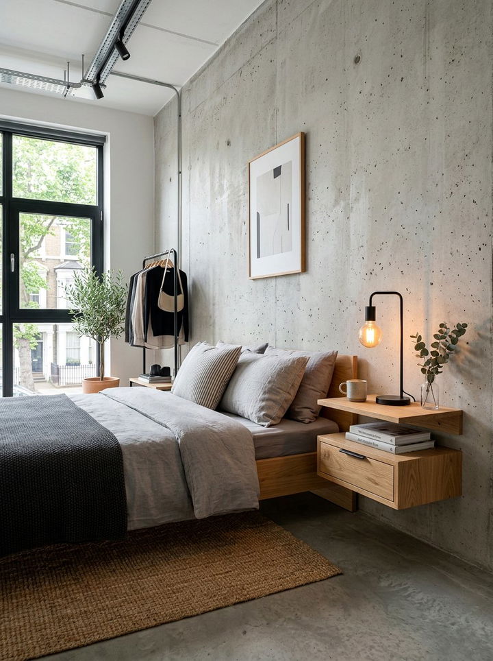 Wall Mounted Nightstand - 30 bedroom creative storage ideas