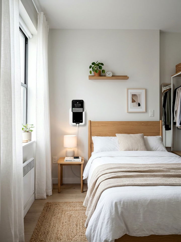 Wall Mounted Phone Holder - 30 bedroom phone chargers