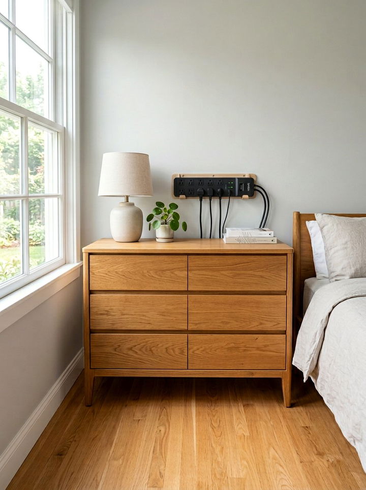 Wall Mounted Power Strip Bracket - 30 bedroom cable organizers