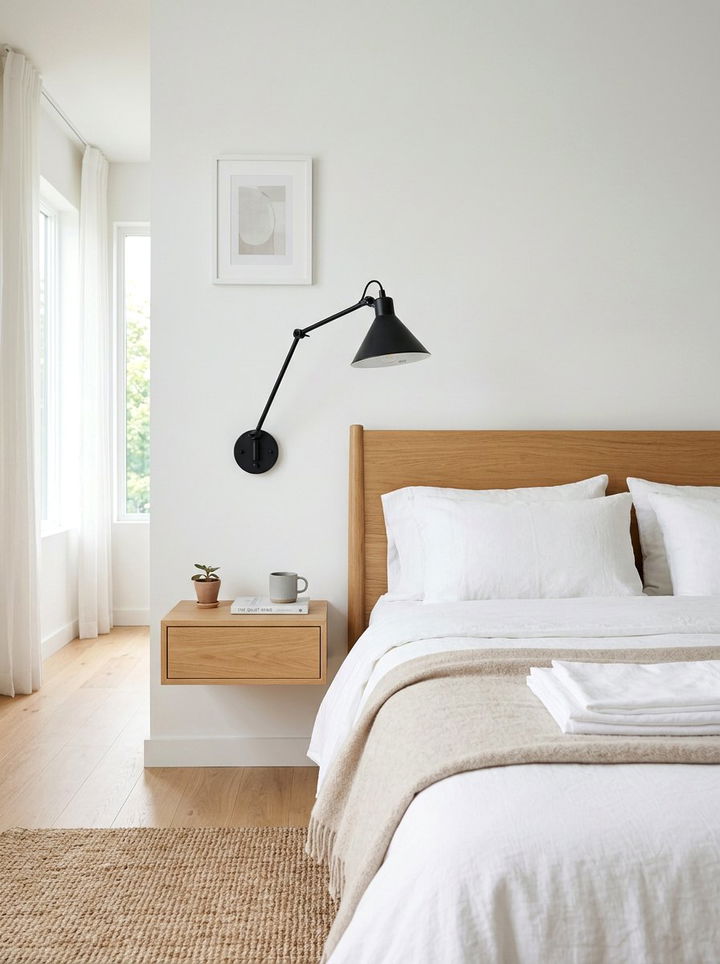 Wall Mounted Sconce - 30 scandinavian bedroom ideas