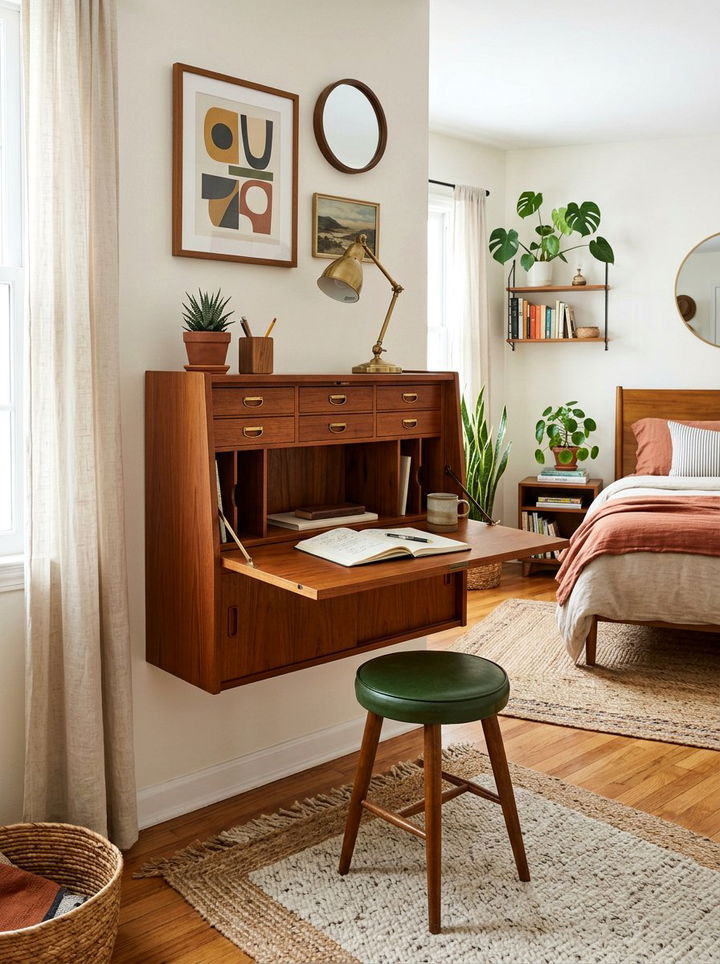 Wall Mounted Secretary Desk - 30 bedroom workstation designs