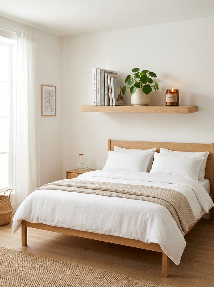 Wall Mounted Shelf - 30 Korean bedroom ideas