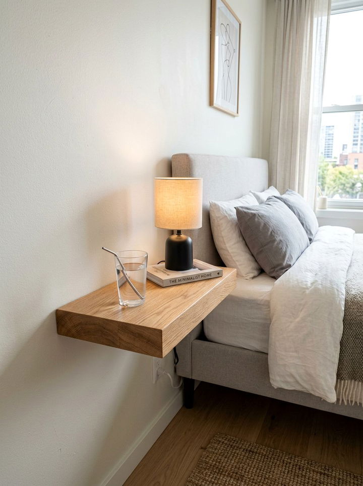 Wall Mounted Shelf - 30 bedroom nightstand ideas