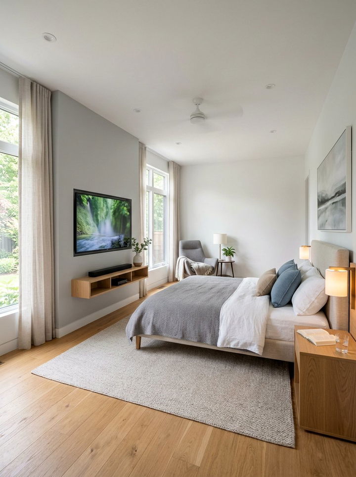 Wall Mounted Television Set - 30 senior bedroom ideas