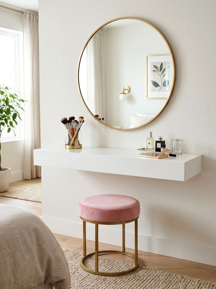 Wall Mounted Vanity - 30 bedroom multi-functional ideas