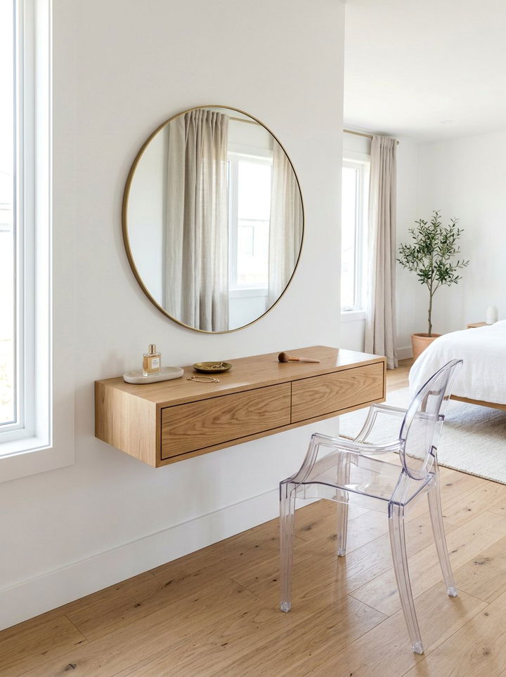 Wall Mounted Vanity - 30 bedroom vanity ideas