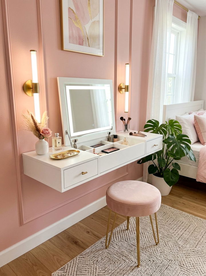 Wall Mounted Vanity - 30 bedroom compact furniture ideas