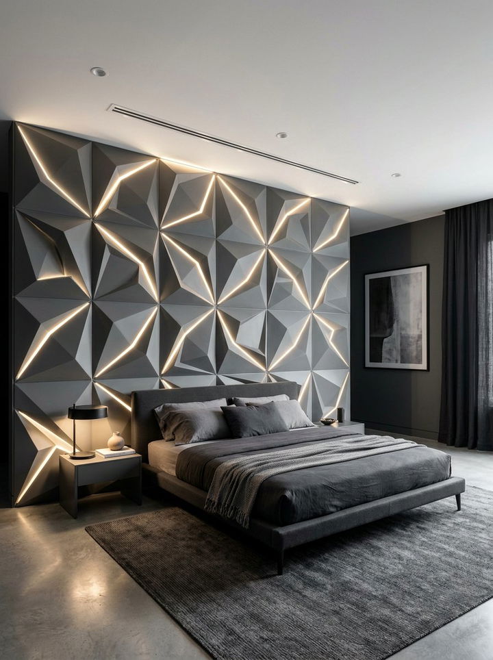 Wall Panel LED - 30 bedroom LED lighting ideas