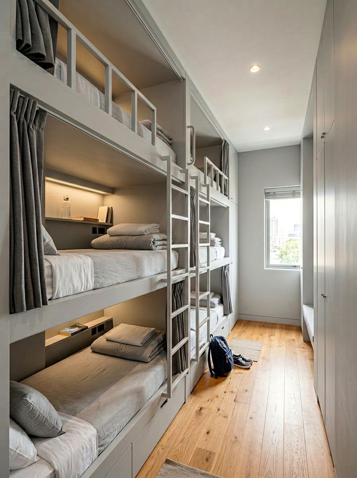 Wall To Wall Quad Bunks - 30 quadruple bedroom ideas