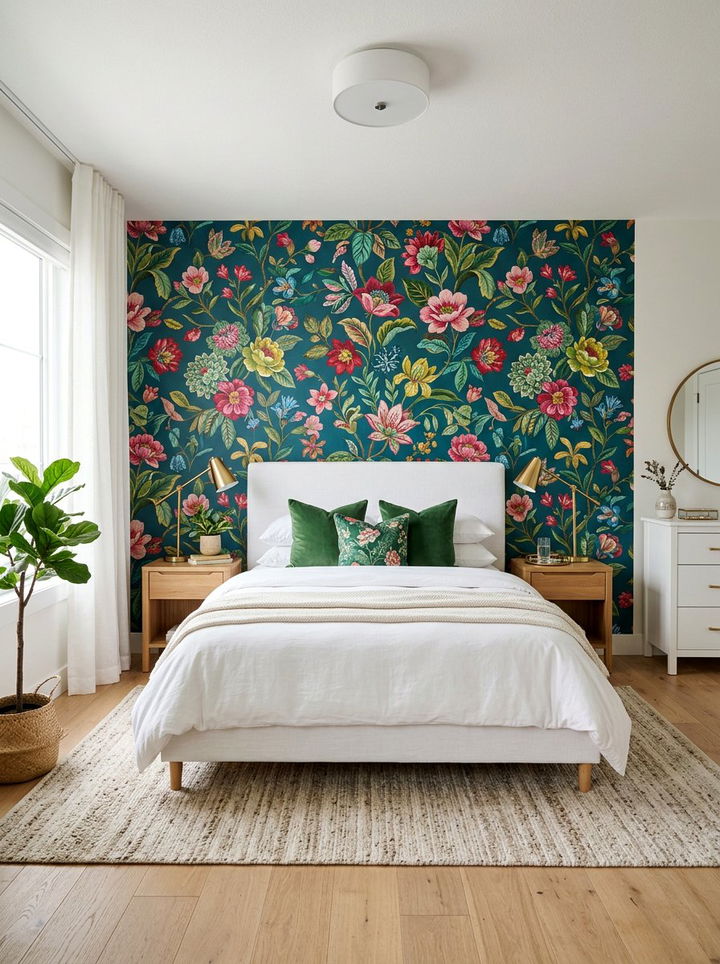 Wallpaper Accent Bedroom - 30 model home bedroom ideas