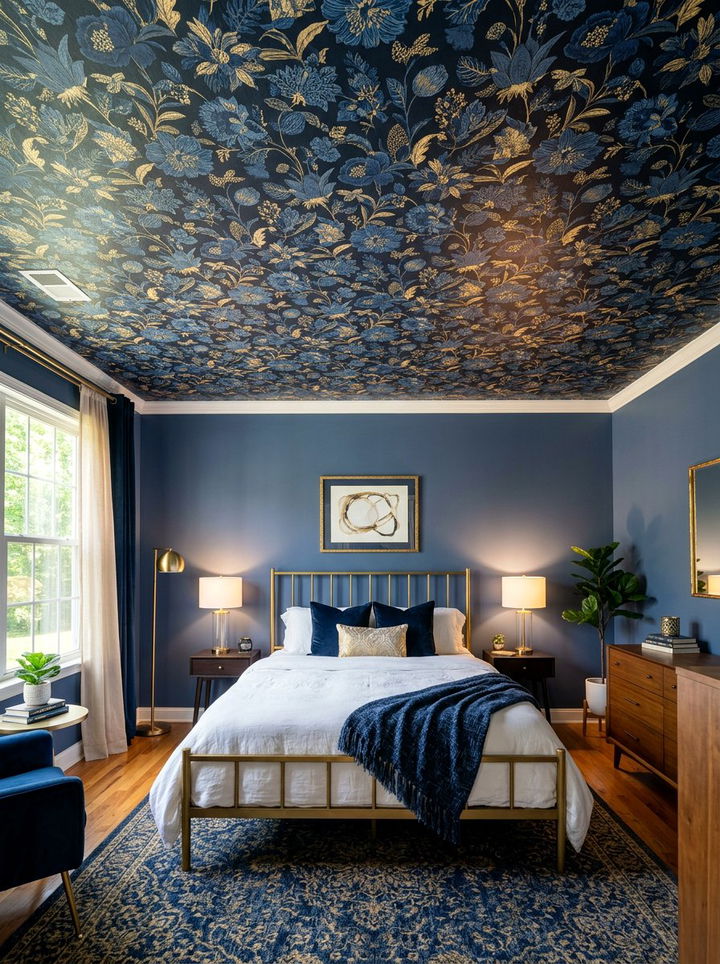 Wallpaper Ceiling - 30 bedroom ceiling design ideas