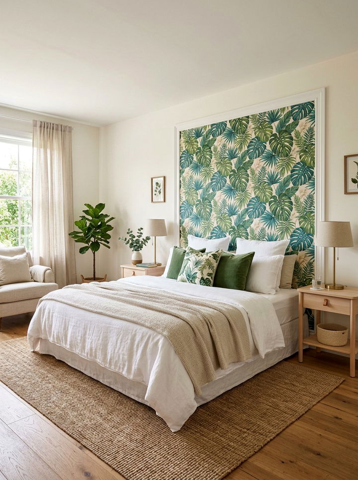 Wallpaper Headboard - 30 bedroom headboard ideas