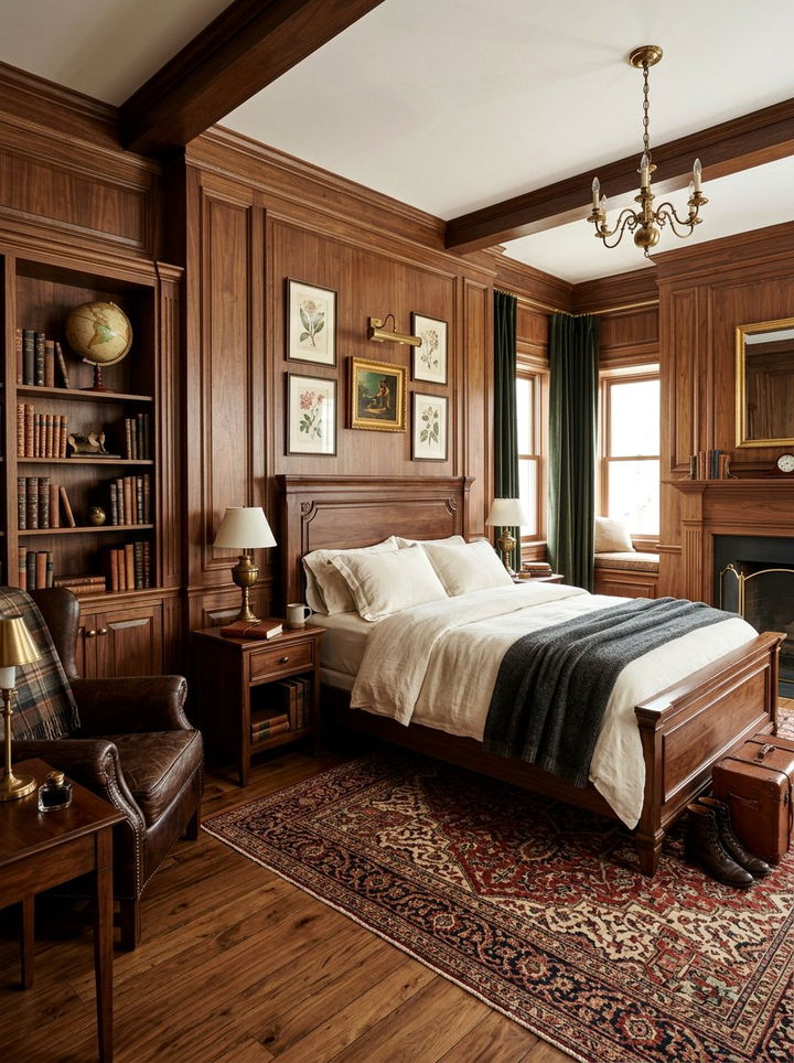 Walnut Brown - 30 dark academia bedroom color ideas
