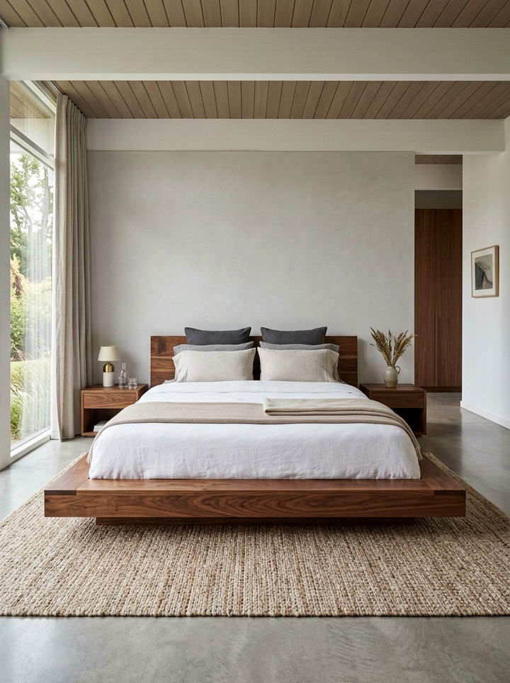 Walnut Platform Bed - 30 walnut tone bedroom ideas