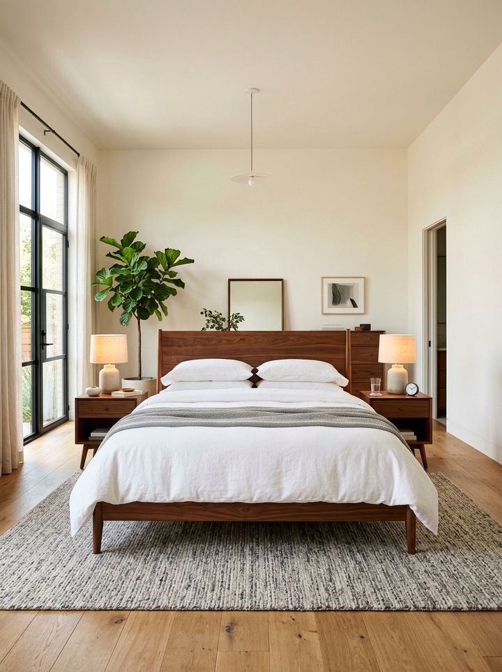 Walnut Platform Bed - 30 mid-century modern bedroom ideas