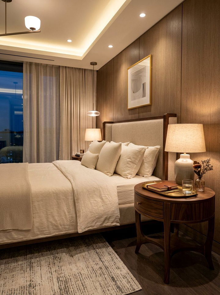 Walnut Round Nightstand - 30 bedroom round nightstands