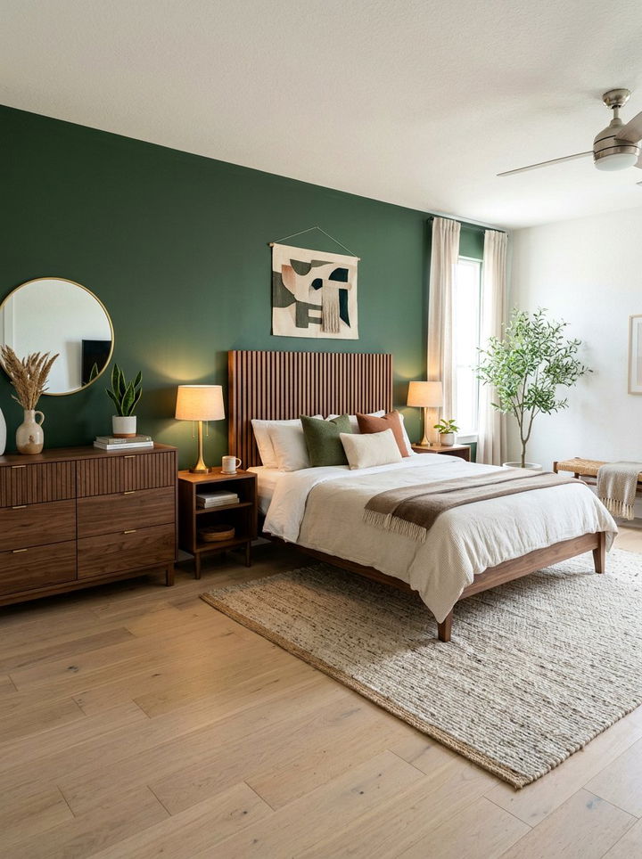 Walnut Slat Panel Bed - 30 bedroom panel beds