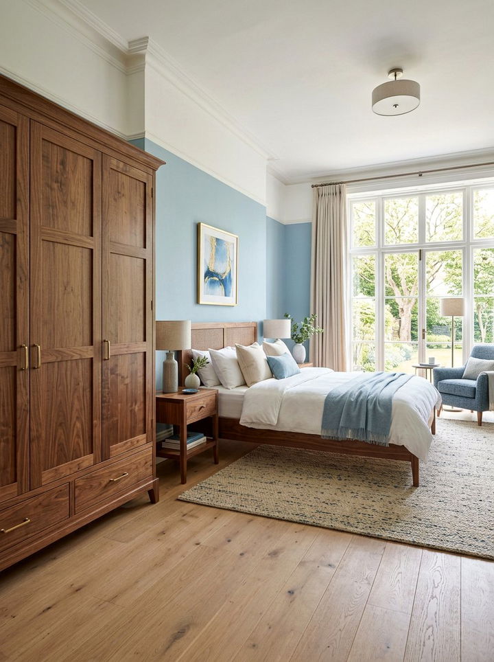 Walnut armoire wardrobe - 30 bedroom walnut furniture ideas