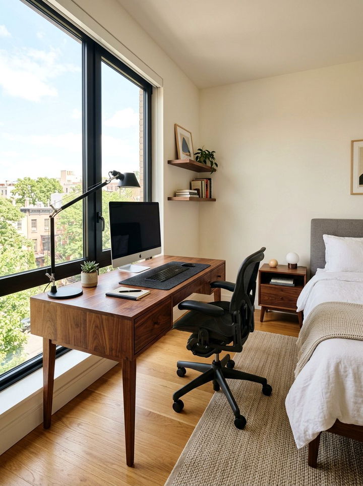 Walnut desk for bedroom - 30 bedroom walnut furniture ideas