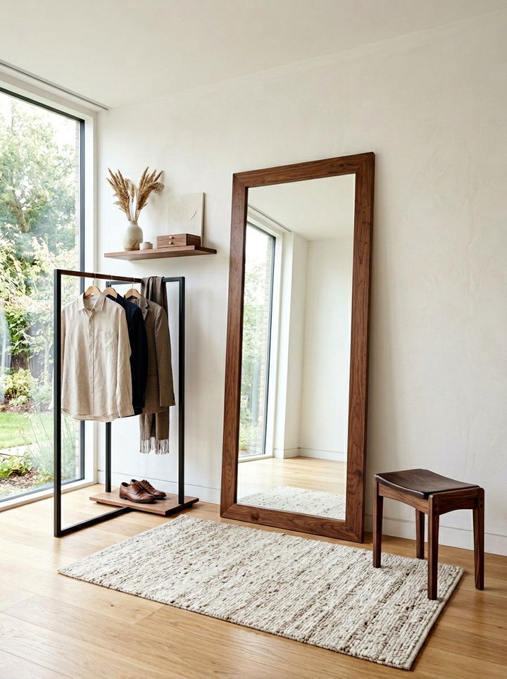 Walnut floor mirror - 30 bedroom walnut furniture ideas