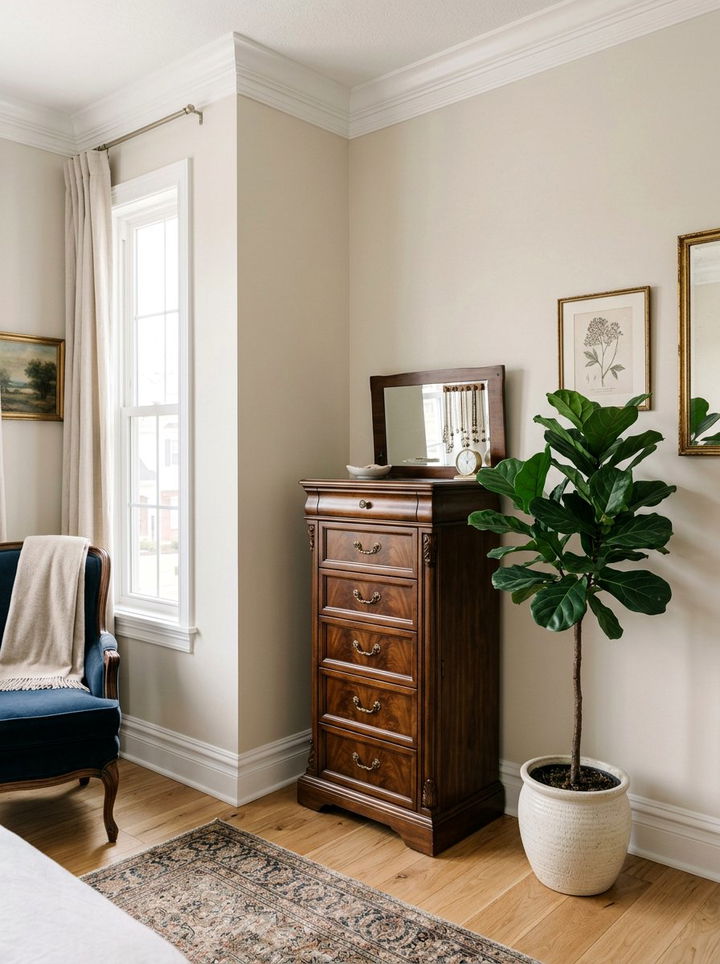 Walnut jewelry armoire - 30 bedroom walnut furniture ideas