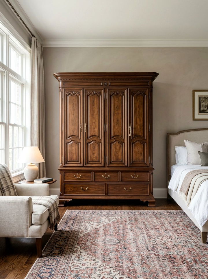 Wardrobe Armoire Cabinet - 30 bedroom storage tips