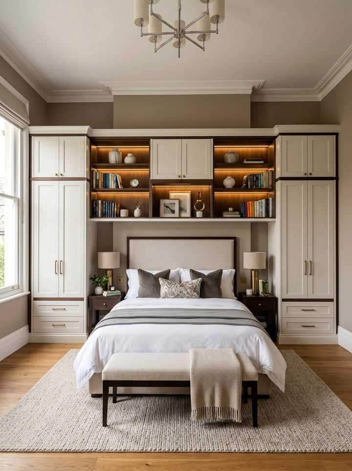 Wardrobe Bridge Shelving - 30 bedroom shelving ideas
