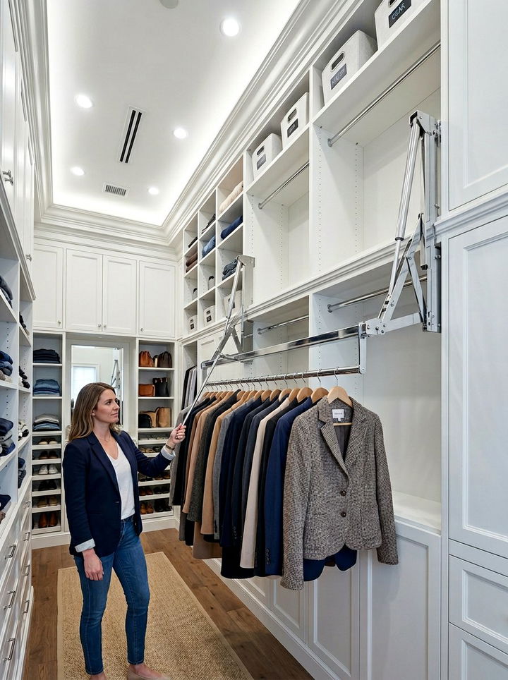 Wardrobe Lift Pull Down - 30 bedroom closet organization