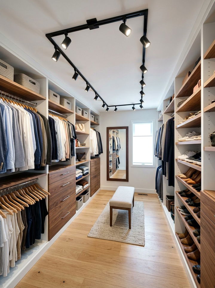 Wardrobe track lighting - 30 bedroom task lighting ideas