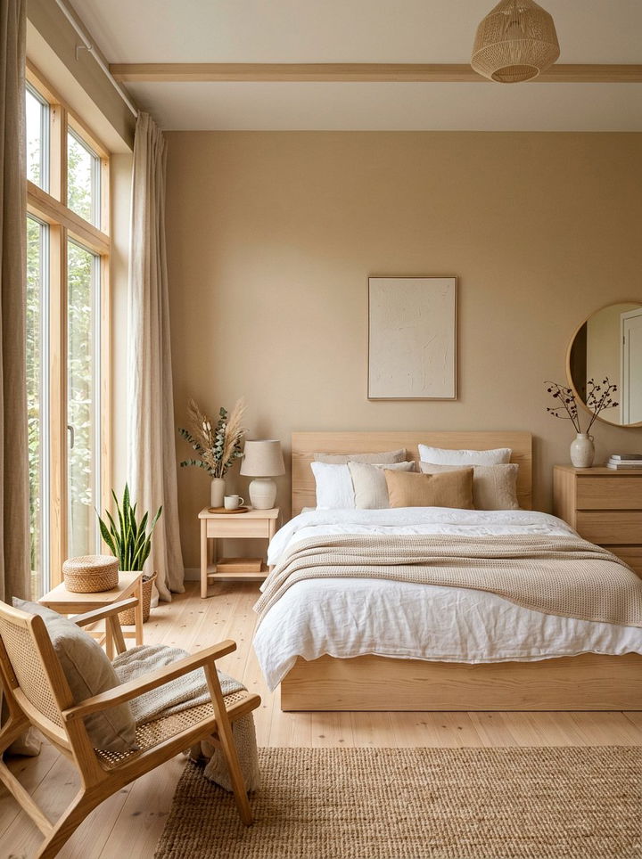 Warm Beige Japandi Bedroom - 30 japandi bedroom color ideas