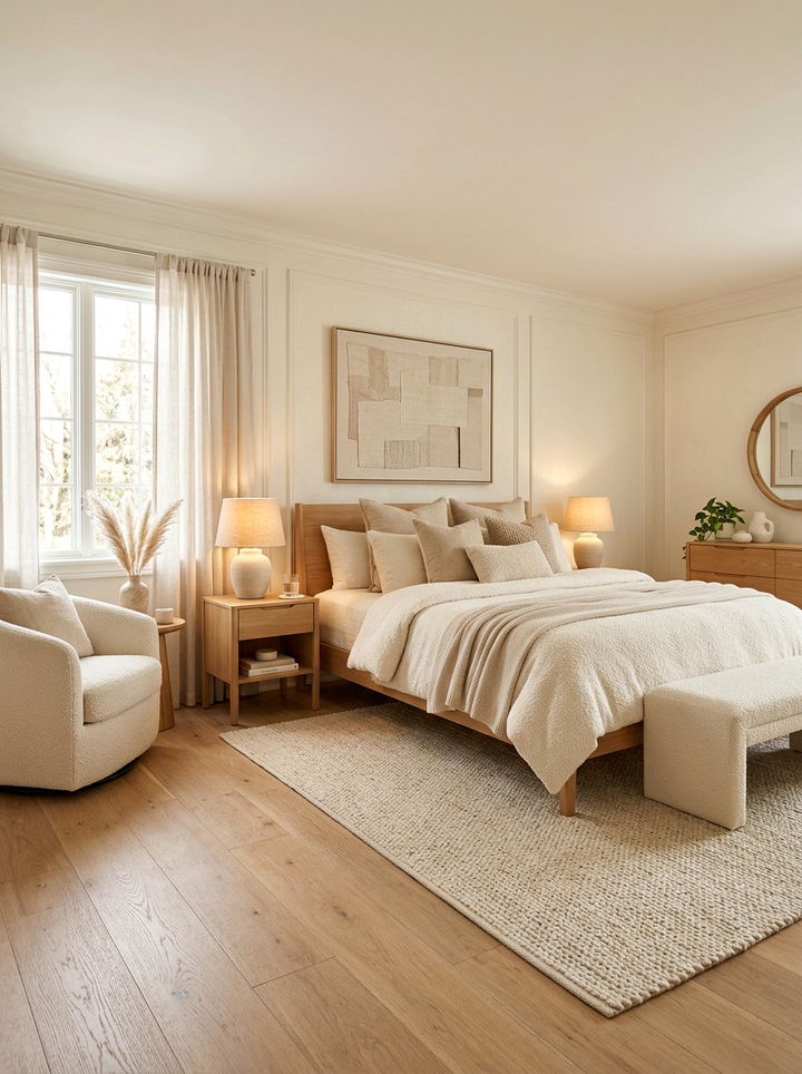 Warm Cream Bedroom - 30 monochrome bedroom ideas