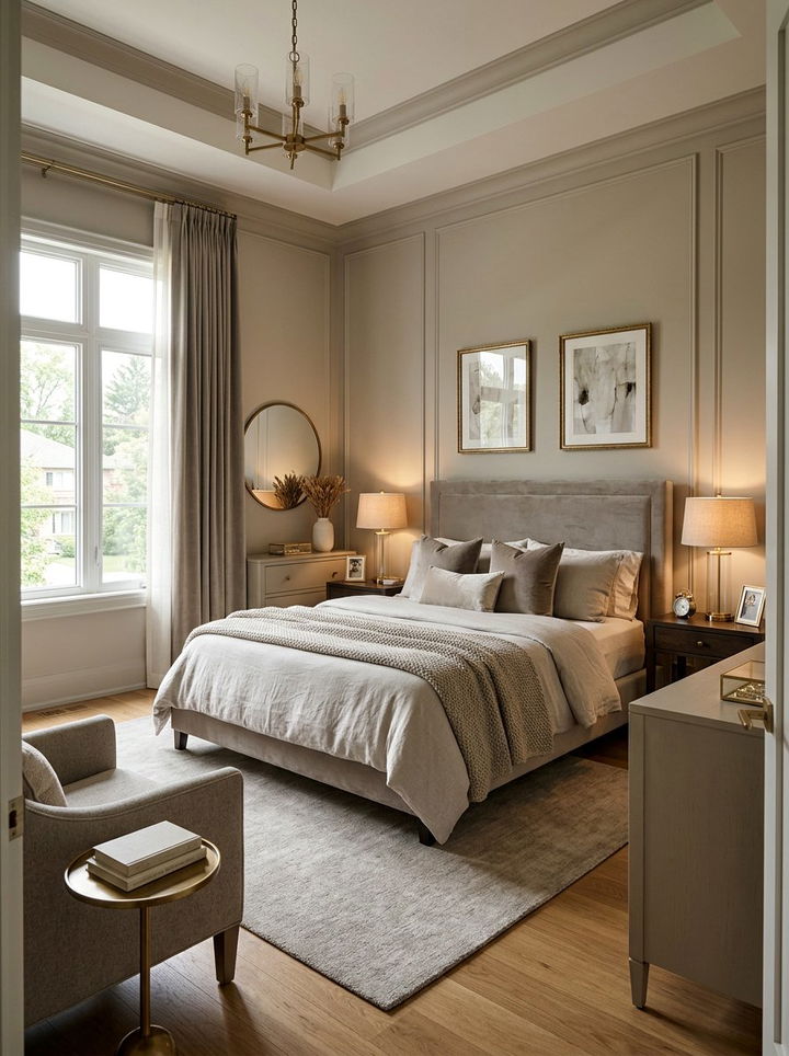 Warm Greige Bedroom - 30 serene bedroom color ideas