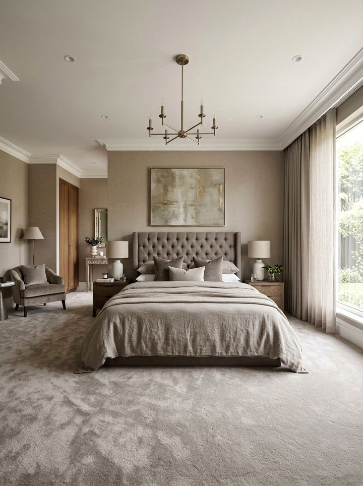 Warm Grey Master Bedroom - 30 monochrome bedroom ideas