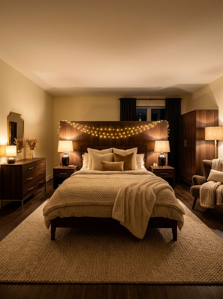 Warm Lighted Bedroom - 30 affordable bedroom ideas