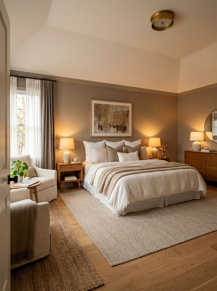 Warm Taupe And White Bedroom - 30 taupe and white bedroom ideas