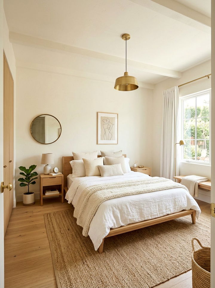Warm White Bedroom - 30 muted tone bedroom ideas