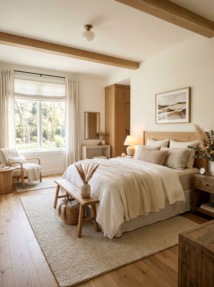 Warm White Bedroom - 30 autumn inspired bedroom color ideas