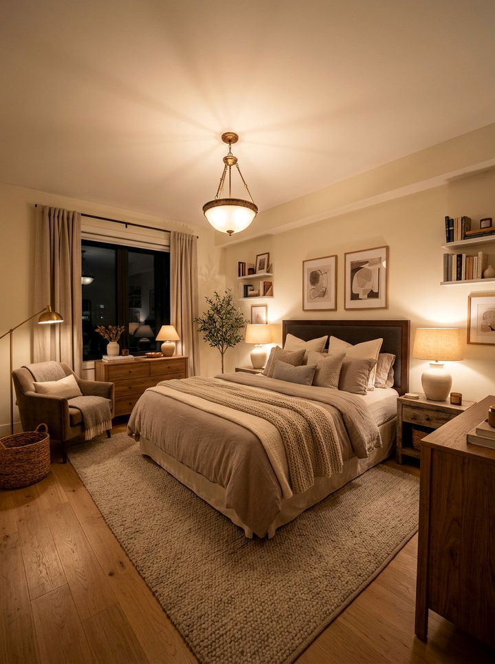 Warm White Lighting - 30 warm toned bedroom ideas