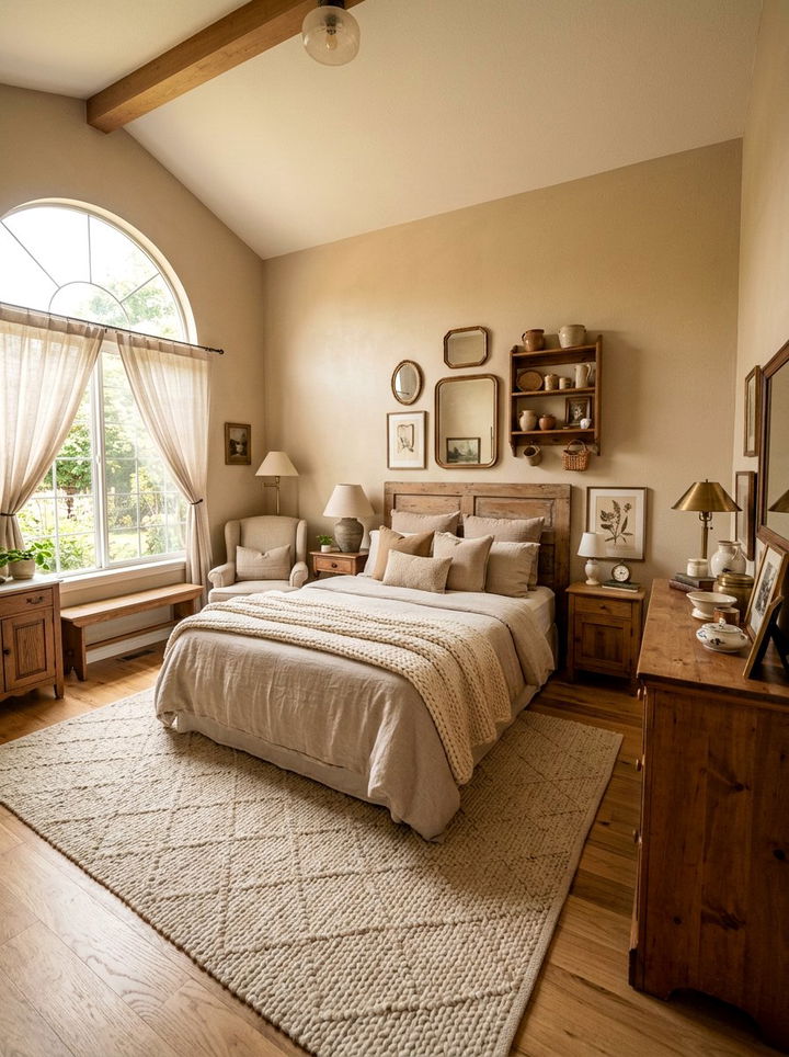 Warm beige bedroom - 30 cottagecore bedroom color ideas
