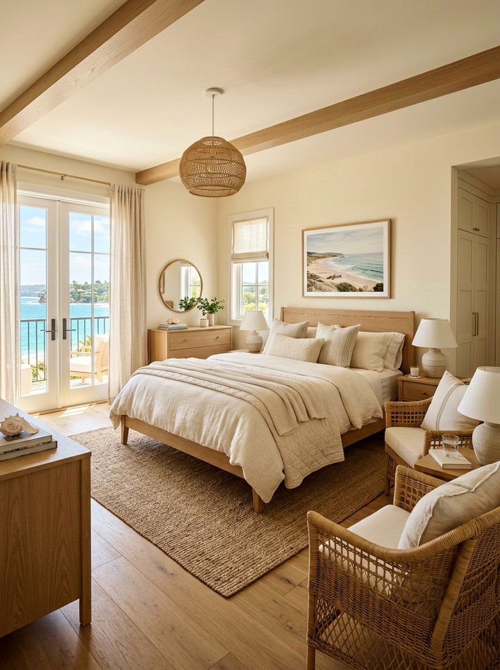 Warm cream coastal bedroom - 30 coastal bedroom color ideas