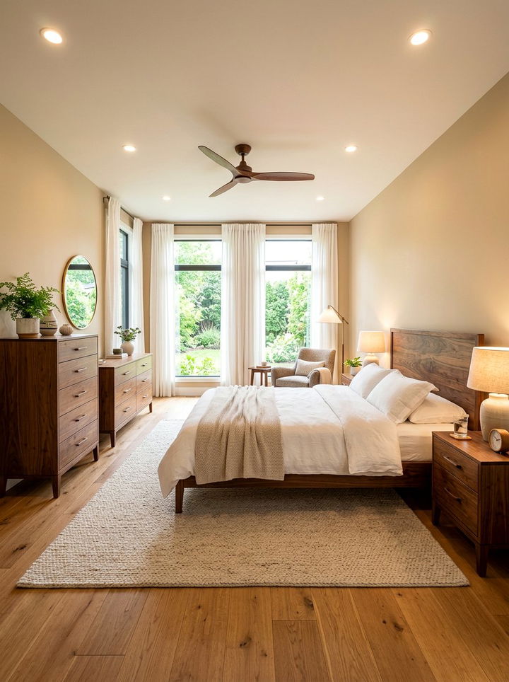 Warm wood furniture - 30 restful bedroom ideas