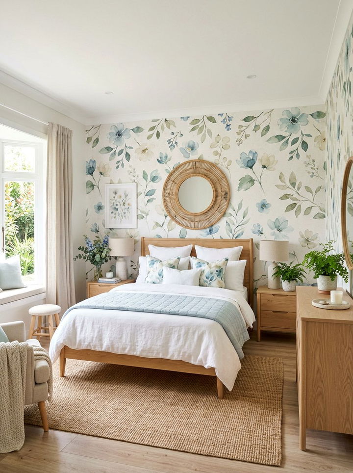 Watercolor Floral Wallpaper - 30 bedroom floral wallpapers