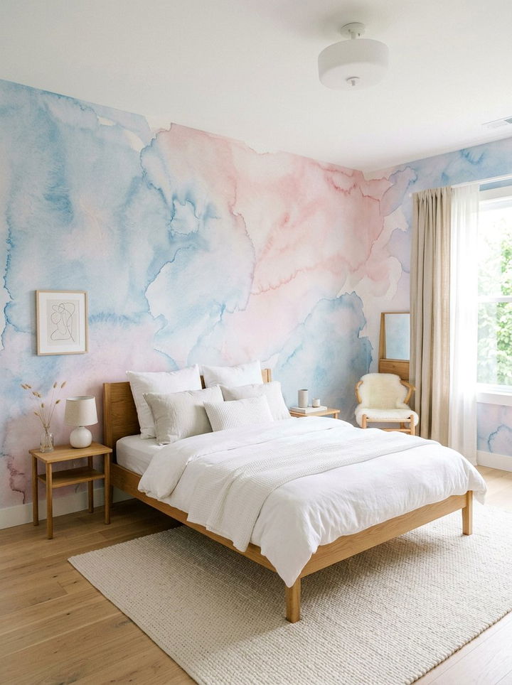 Watercolor Paint Effect Walls - 30 unicorn bedroom ideas
