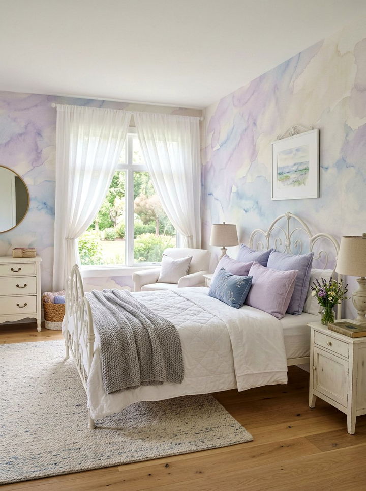 Watercolor wallpaper bedroom - 30 bedroom modern wallpapers