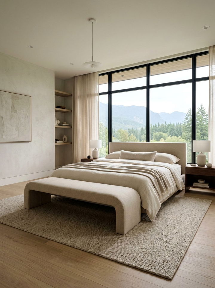 Waterfall edge ottoman bench - 30 bedroom ottomans