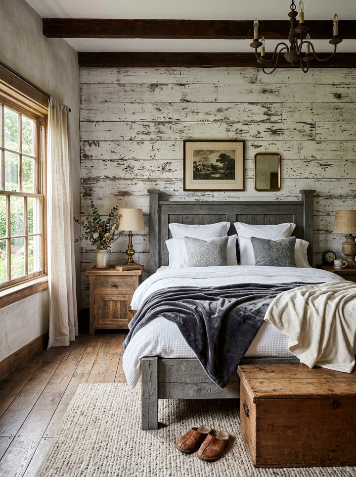 Weathered Wood Bedroom - 30 ocean themed bedroom ideas