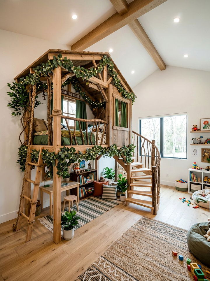 Whimsical treehouse bed - 30 fairy tale bedroom ideas