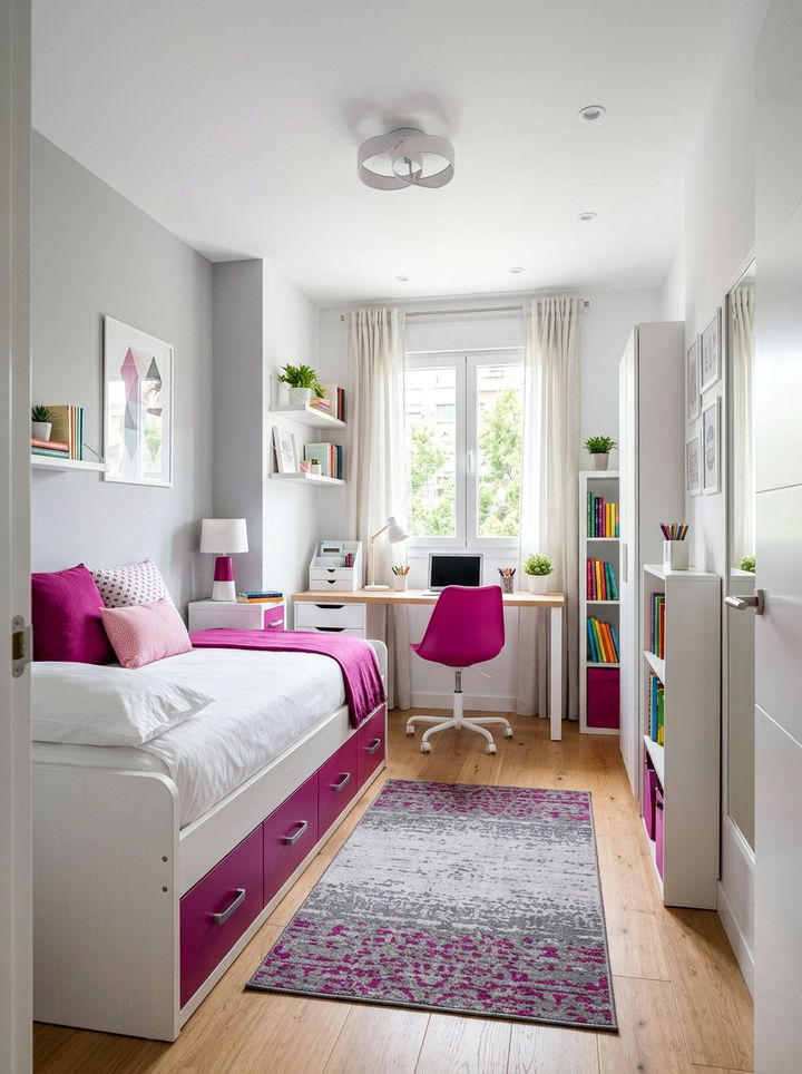 White And Magenta Furniture - 30 magenta bedroom ideas