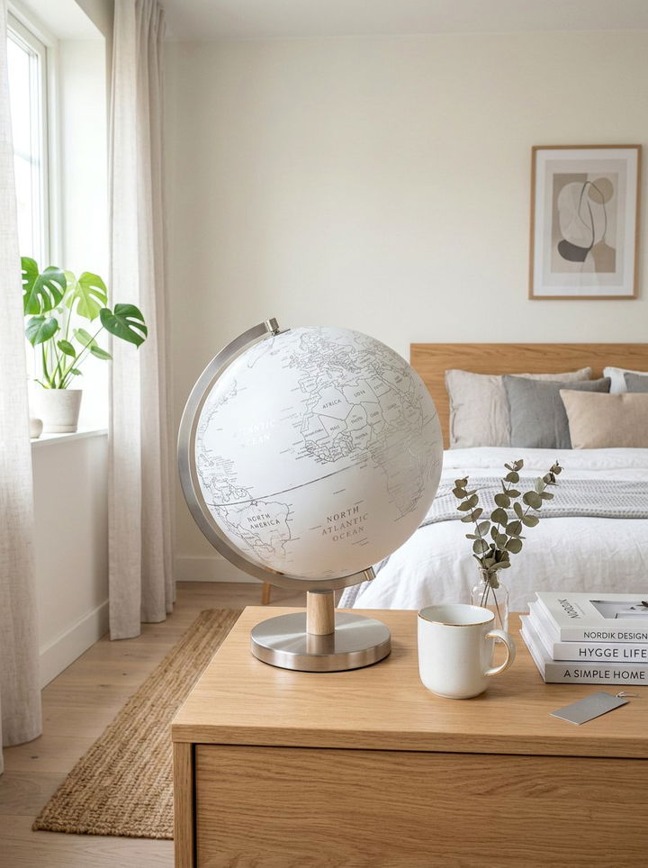White And Silver Modern Globe - 30 bedroom globes